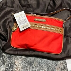 Michael Kors Red and Brown Wristlet